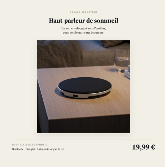 Enceinte d'Oreiller Bluetooth — Sons Apaisants pour Dormir